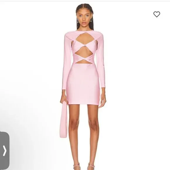Coperni Cut Out Jersey Dress in Pink - Picture 3 of 5